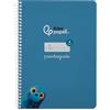 Liderpapel Quaderno a spirale leiderpapel a5 pautaguia copertina morbida 40h 75 gr quadro pautado 4 mm colore blu