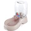 Flexzion Distributore di acqua per animali domestici, beige (0,6 litri) automatico a gravità, fontanella, ciotola, piatto, supporto portatile per cani di piccola taglia e gatti