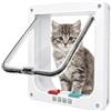 ABCORPHIC Casetta per gatti, serratura a 4 vie 20 cm x 19 cm (S), porta per animali domestici per gatti e cani di piccola taglia (bianco)
