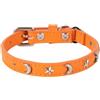 Generisch Collare per gatti, adatto per ragazzi e ragazze, con fascia elastica, stella e luna, fibbia regolabile, adatto per gatti piccoli e grandi, dimensioni 20,3-30,5 cm (arancione, 27,5 cm)
