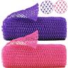 PacuM 2 Pezzi African Net Sponge Spugna Africana Doccia Spugna a Rete Africana Naturale Spugne Doccia Nylon Estensibile Fino 160CM per Bagno L'Esfoliazione Scrub Massaggio (Rosa Rossa+Viola)