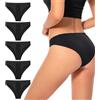 Cuenxuenf Mutandine Mestruali Nere Senza Cuciture da Donna, Confezione da 5 Pezzi | Mutande mestruali donna flusso abbondante - Traspirante e invisibile, offre una protezione efficace