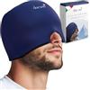DOCXEN Fascia Per Emicrania - Cuffia Emicrania Caldo Freddo GARANZIA A VITA | Cappello per emicrania 360° + Custodia + Guida - Neurocuffia Emicrania, Migraine Relief Cap, Cuffia In Gel Per Emicrania
