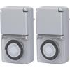 Unitec 48435 Timer Giornaliero analogico Interno con Protezione per Bambini Integrata, Argento, IP: 44 (Confezione da 2)