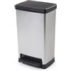Huspert Pattumiera a pedale 50 litri grigia Moda Elite 39x29x65 cm