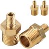 ANGEEK 4 pezzi Raccordo Doppio Riduttore Maschio-Maschio Esagonale M5 x 1/8 BSP in Ottone Massiccio Parete Ispessita, Adattatore per Manometro, Sensore Pressione, Strumentazione, Pneumatica