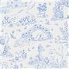 Yomshi - Carta da parati autoadesiva con gatti e cassette della posta e motivi botanici 44 x 300 cm, pellicola adesiva fai-da-te blu, pellicola adesiva carina per armadi, cameretta dei bambini