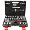 KRINO LTI by Krino 64230018 - Valigetta Professionale Set 32 Pezzi, Bussole da 1/2 - Cassetta degli Attrezzi in Termoformato Plastico Rigido. Nero