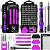 Zeawavsl Set di Cacciaviti Meccanici di Precisione 122 in 1 con Spazzolino Piccolo - Kit di Strumenti di Riparazione per Telefoni Cellulari per Smartphone, Laptop, Fotocamere, Occhiali (Purple)