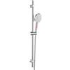 Auralum Set Doccia Senza Miscelatore con Asta Doccia da 90 cm in Acciaio Inox,Soffione Doccia a Mano con Filtro e 6 Getti,Flessibile da 1,5 m,Asta Regolabile, Finitura Cromata