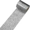 Decotalk Bordo Adesivo per Mobili Glitterata Grigio Argento Impermeabile | 10X600cm Bordo Carta da Parati Autoadesiva Cucina Bagno Glitterata Pellicola Adesiva Brillantini Per Mobili Bambini Grigio