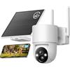 Tical 4MP AOV Telecamera Esterno Registrazione 24/7 Solare | Wi-Fi Telecamera 360° PTZ Videocamera Esterno a Batteria, Rilevamento AI e Visione Notturna, solo Wi-Fi a 2,4 GHz