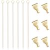 UFURMATE Kit per appendere quadri, 6 ganci con 6 catenelle, ganci per guida in metallo, sistema per appendere immagini da parete, mostre (oro, 60 cm)