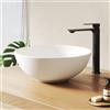 EMKE Lavabo da Appoggio Rotondo 41 x 41 x 15 cm, Bianco | Ceramicao, Lavello Circolare Moderno Salvaspazio per Bagno e WC Ospiti - Senza Foro Rubinetto e Piletta