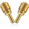 Kirunvia Raccordo Rapido Aria Compressa in Ottone 1/4 Tubo 10 mm, Confezione da 2 | Con Valvola Di Non Ritorno, Pressione Max 20 Bar, Attacco Standard Per Tubi Ø 8 Mm, Collegamento Ermetico A Una Mano