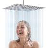 Eolax Soffione doccia a pioggia da 30cm, in acciaio inox 304, flusso d'acqua ad alta pressione, ugelli in silicone autopulenti, facile montaggio a parete/soffitto, finitura cromata