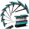 LIBRATON Set di 8 Chiavi Esagonali con Impugnatura a T e Testa Sfera | per Bicicletta, Chiavi a Brugola T Lunghe Metriche 2-10mm, con Supporto, Acciaio CR-V, per Riparazioni Domestiche e Meccanica
