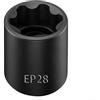JEUCLEL EP EP28, presa a 6 punti da 1,3 cm Dr femmina E-Torx Plus | Presa EP, femmina esterna, presa E-Torx Plus, esterna, acciaio Cr-V, alta prevenzione della deformazione