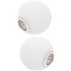 Garneck Paralume Sfera in Vetro Opalino Bianco, 2 Pezzi G9 | Diametro Foro 20mm, Finitura Satinata, per Lampade e Lampadari, Riduce L'abbagliamento