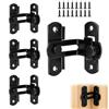 letuxaamz Chiavistello Angolo 90° Porta, 4 Pezzi Nero, Catena in Acciaio Inox per Porta d'Ingresso, Porta in Legno, Porta Scorrevole, Finestra, Giardino, Armadio