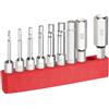 QUARKZMAN 9pz H1,5-H10 Set Punte per Cacciavite Esagonali 1,5mm-10mm Punta Piatta Metrica 1/4 Attacco Esagonale 50mm (2) Chiave a Bussola Cacciavite Elettrico Cromato Punta Magnetica Lunga