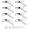 QWORK® 8 Pezzi Supporti Mensole Invisibili - 100 mm - Reggimensola a Scomparsa in Ferro Massiccio - per Mensola in Legno