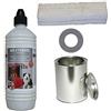 Moritz Starter Set 1 x 1000 ml Bioetanolo + 1 x scatola di latta da 250 ml con coperchio + 1 x ovatta lana di ceramica + 1 x piastra di risparmio per bruciatori, camini, stufa di sicurezza, pasta