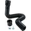 Dokpav Prolunga Flessibile per Grondaia, Prolunga per Pluviale Rotonda | 90/100 mm Prolunga Rotonda per Tubo di Scarico, Estensione da 47 a 150 cm, PE Robusto Resistente alle Intemperie, Nero
