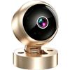 Qlxiuns Telecamera Nascosta Spia 1080P Mini Telecamera Wifi Interno (Oro) | Videocamera Sorveglianza Senza Fili Microcamere Spia Batteria Lunga Durata Spy Cam Per Bambini/Casa/Auto