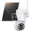 ANRAN 2-in-1 Dual-Lens 360°/180° PTZ Telecamera Esterno Solare | 2K Telecamera CCTV Wireless Wi-Fi con Visione Notturna a Colori, Rilevamento del Movimento PIR, Audio Bidirezionale