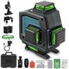 QUPERR Livella Laser Verde 4D Autolivellante 16 Linee 4x360° | Laser a linee per piastrelle, quadri e lavori interni; fascio verde per cantiere e casa, senza treppiede