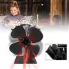 LARS360 Ventilatore per camino senza corrente con 4 foglie, ventilatore riscaldato, piccolo rumore per camino, stufe a legna, stufe, attrezzi per camini