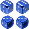 PATIKIL Tappi Gomme Auto a Forma di Dado, 4Pz Tappo Valvola Pneumatici Universali in Lega di Alluminio Antipolvere per Auto SUV Camion Moto e Biciclette, Blu