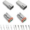 Hoypeyfiy 2 connettori a 4 pin a 4 vie, grigio maschio e femmina, connettore impermeabile per cavi elettrici, ricambio per Deutsch DT Series