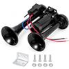 Pybyhiy Clacson ad Aria 12 V, Doppia Tromba con Compressore, Kit Avvisatore Acustico Pneumatico a Due Tubi adatto per Auto, Camion, Moto, Furgoni, Barche e altri Veicoli 12 V