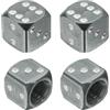 PATIKIL Tappi Gomme Auto a Forma di Dado, 4Pz Tappo Valvola Pneumatici Universali in Lega di Alluminio Antipolvere per Auto SUV Camion Moto e Biciclette, Grigio