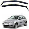 AC WOW 2X Deflettori d'Aria per Opel Corsa C 2000-2006 MK3 3 Porte in-Channel Antiturbo per Auto Vetro Acrilico Anti Vento Guardia di Pioggia Sole Neve
