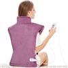 Mia&Coco Termoforo Elettrico Cuscino Termico per Collo e Spalle, 60x85cm 3 livelli di riscaldamento, Timer di Spegnimento Automatico 3 ore, con Cintura in Vita, Flanella, Lavabile in Lavatrice, Viola