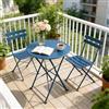Grand patio Set Bistrot, 1 Tavolo e 2 Sedie, Ripiegabile, Set da Balcone, Struttura in Metallo, Vari Colori,salvaspazio, Set arredo Giardino per Balcone, Esterno (Blu Scuro)