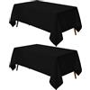 Utopia Kitchen Rectangle Table Cloth 2 Pack [60x126 Inches, Black] Tablecloth Machine Washable Fabric Polyester Table Cover for Dining, Buffet Parties, Picnic, Events, Weddings and Restaurants