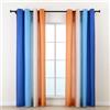 L.Z.E Tende velate color terracotta blu navy, 160 cm di lunghezza, 2 pannelli, con filtro della luce, non trasparenti, per soggiorno e camera da letto, con occhielli, corte (LZE2219NO63)