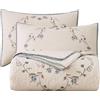 vctops Set di 3 pezzi elegante copriletto ricamato floreale 100% cotone reversibile patchwork 1 trapunta e 2 federe per cuscino completo/queen size, fiore B