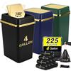 WSBArt Pattumiera da bagno con coperchio, piccola pattumiera da 4 galloni con coperchio basculante, nero/blu navy, verde scuro, con 225 sacchetti della spazzatura per cucina, camera da letto, ufficio