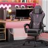 Kuro-sagol Sedia Gaming, Sedia da gaming Ergonomica con Lombare Massaggio | Sedia Gamer in Tessuto Traspirante,Gaming Chair con Poggiatesta,Poggiapiedi,Schienale Reclinabile,Sedia da Ufficio,Nero-Viola