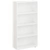 KOMTO Libreria Verticale 4 Ripiani, Scaffale Libreria Salvaspazio | Mobile Bianco in Legno, Scaffale Legno con Regolabili, 60 x 120 x 24 cm