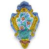 SICILIA BEDDA CAPACI Acquasantiera in ceramica Siciliana, h 23 cm x L 14 cm ca. motivo barocco e