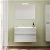 MOBILI SAVINI DUE SAVINI DUE Mobile bagno sospeso con specchiera e lavabo integrato modello easy 80cm composizione completa (Rovere Grigio)