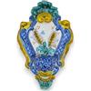 SICILIA BEDDA CAPACI Acquasantiera in ceramica Siciliana, h 23 cm x L 15 cm ca. motivo barocco,