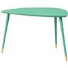 Generisch Tavolino da caffè verde, piccolo, 77 x 39 x 51 cm, moderno con effetto legno e gambe in metallo, tavolino scandinavo per soggiorno, tavolino da caffè retrò Mid Century, verde menta