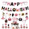 FePen Halloween Decorazioni Compleanno, Festone Happy Halloween | Decorazioni Halloween Casa, Striscione Sospeso Riutilizzabile e Topper per Torte Adatto a Feste di Halloween
